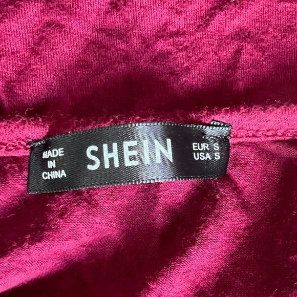 Shein Maroon  Halter Crop Top Tie Back Solid Women's Size Small - Picture 6 of 7